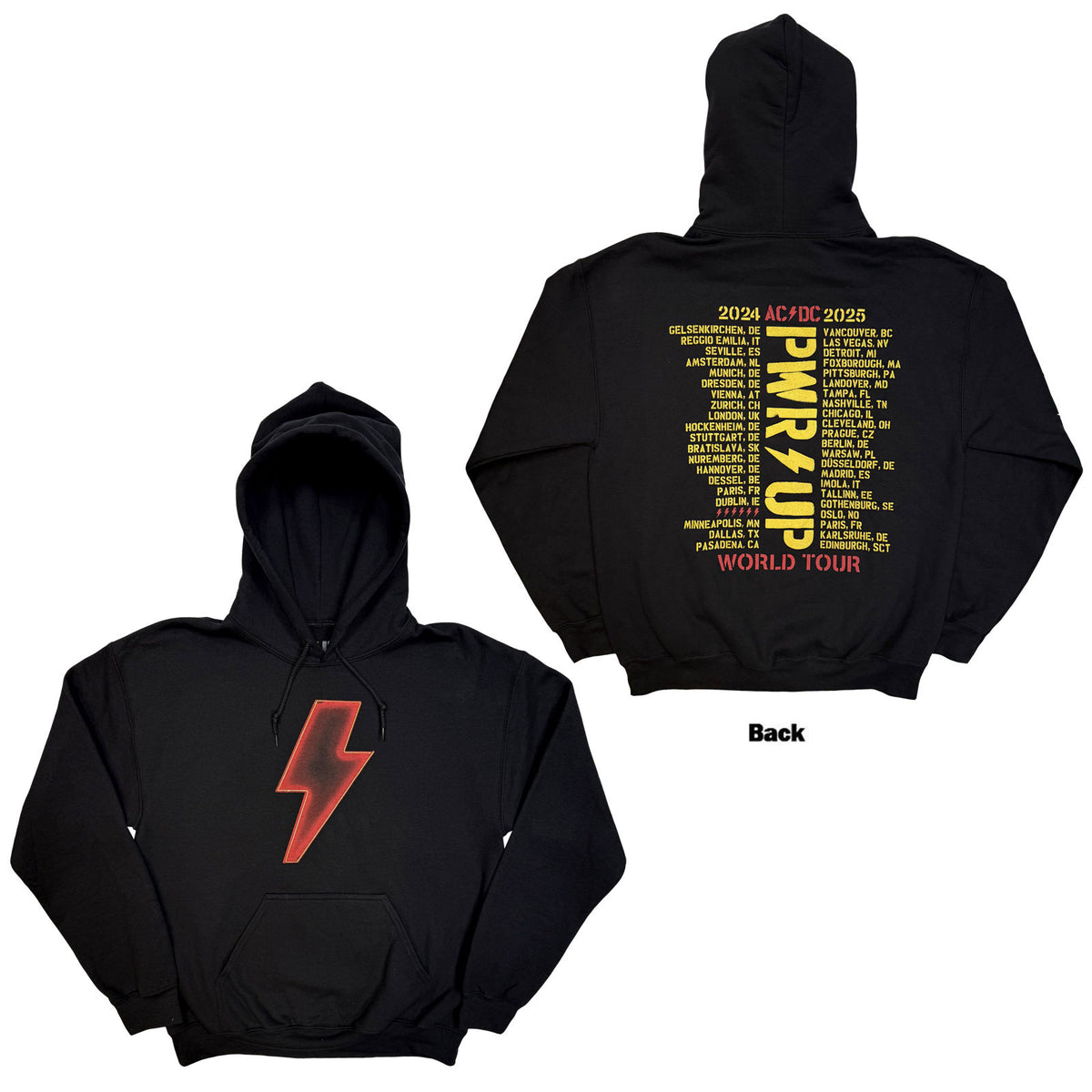 AC/DC - LIGHTNING BOLT WORLD TOUR '24-'25 - Pullover Hoodie Black