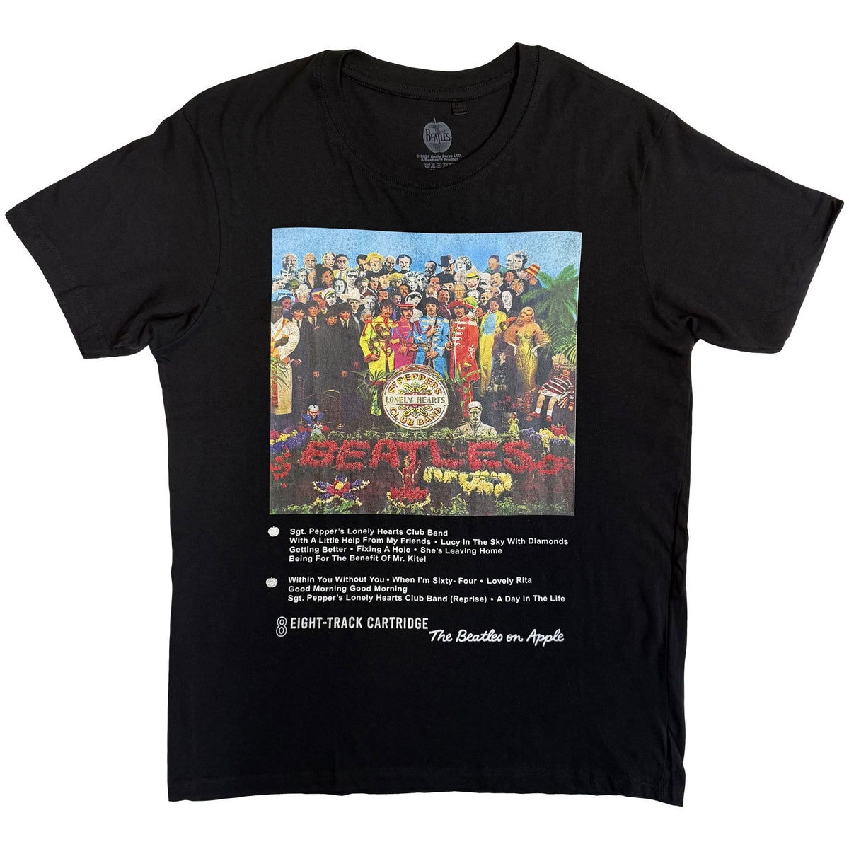 THE BEATLES - SGT PEPPER 8 TRACK - T-Shirt Black