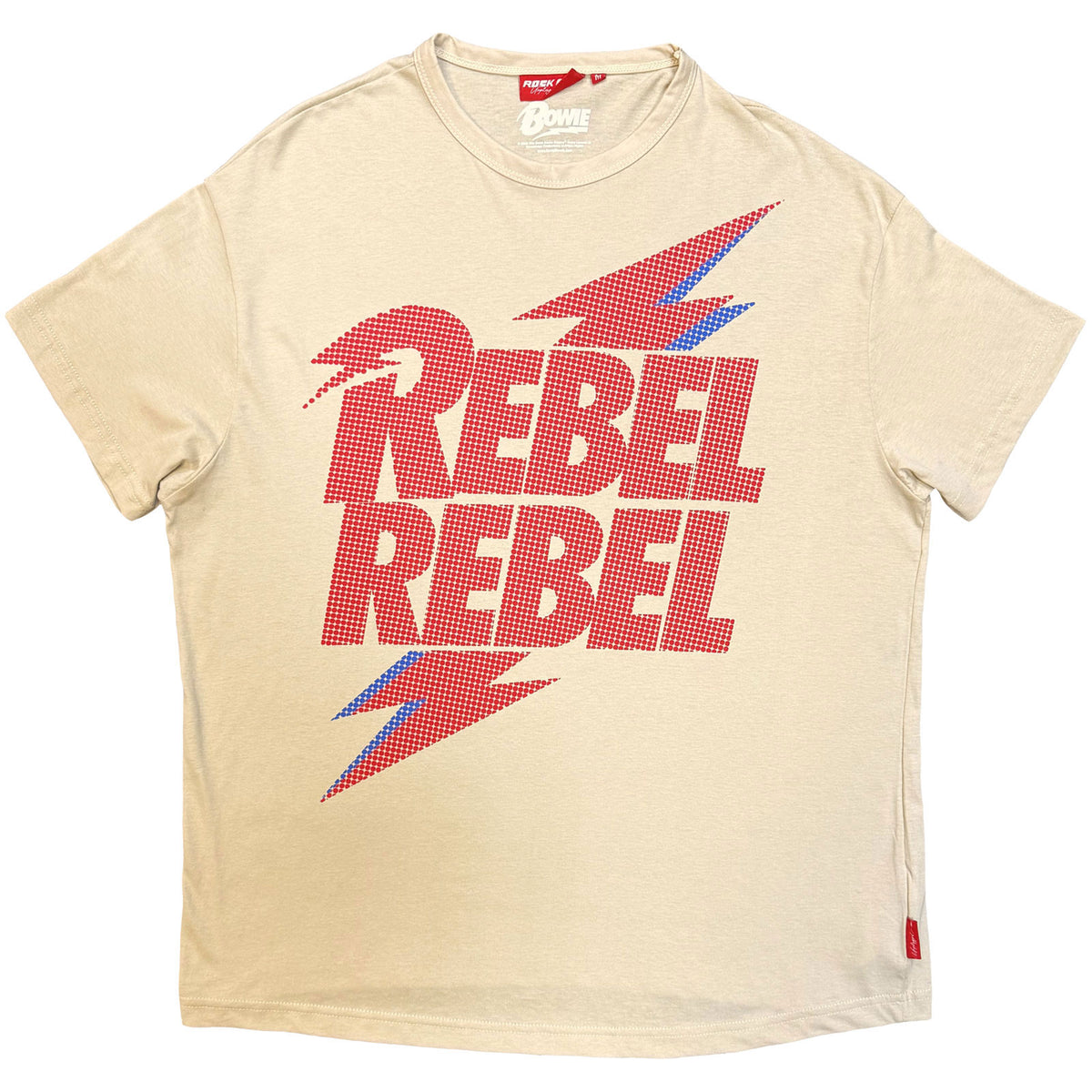 DAVID BOWIE - REBEL REBEL LIGHTNING BOLT - Ladies T-Shirt Natural