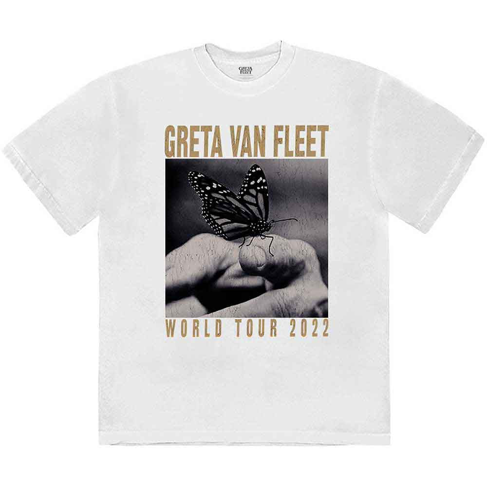 GRETA VAN FLEET - WORLD TOUR BUTTERFLY - T-Shirt White