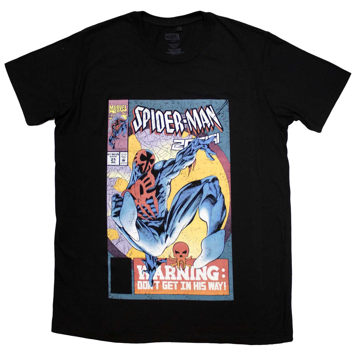 MARVEL COMICS - SPIDER-MAN WARNING COMIC COVER - T-Shirt Black