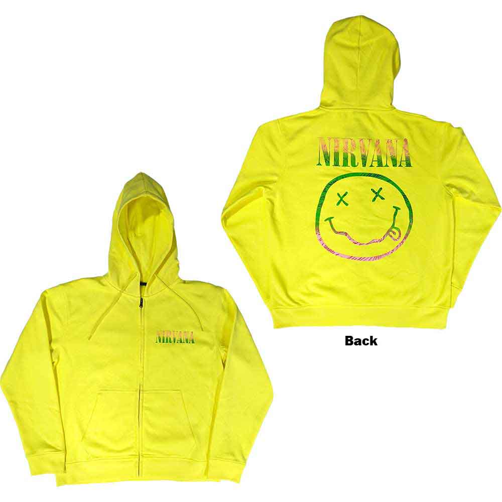 NIRVANA - SORBET RAY HAPPY FACE - Zipped Hoodie Yellow