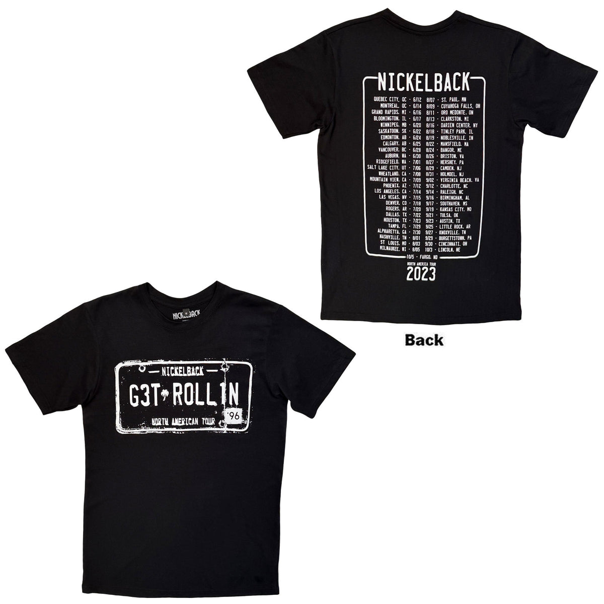 NICKELBACK - GET ROLLIN' TOUR - Carbon T-Shirt Black