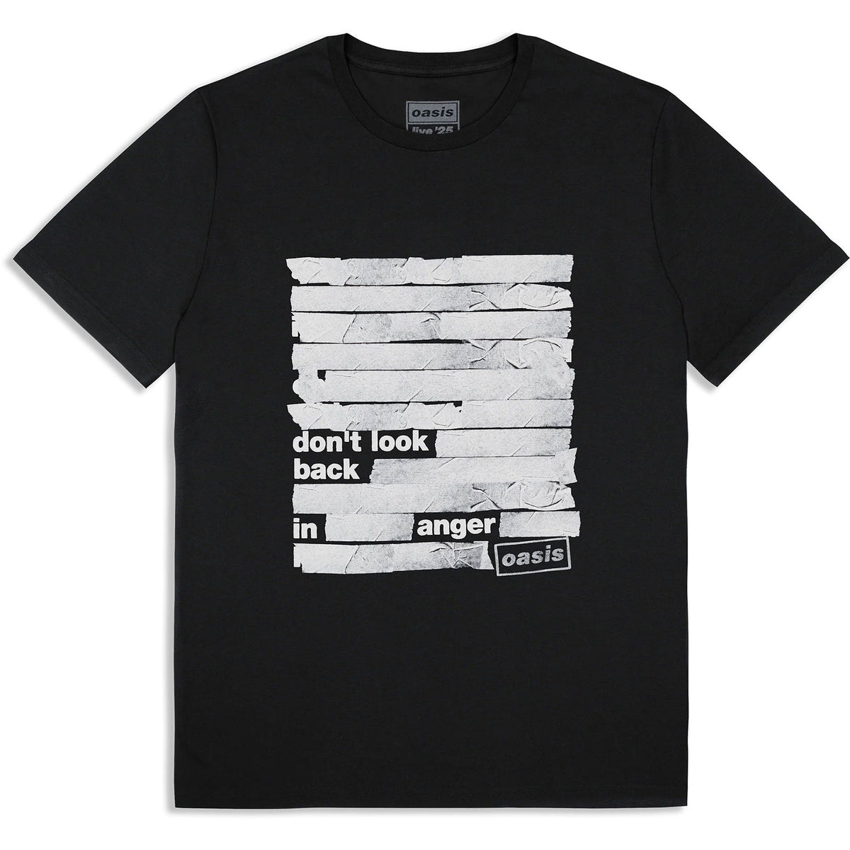 OASIS - DON'T LOOK BACK IN ANGER TAPE - T-Shirt Black