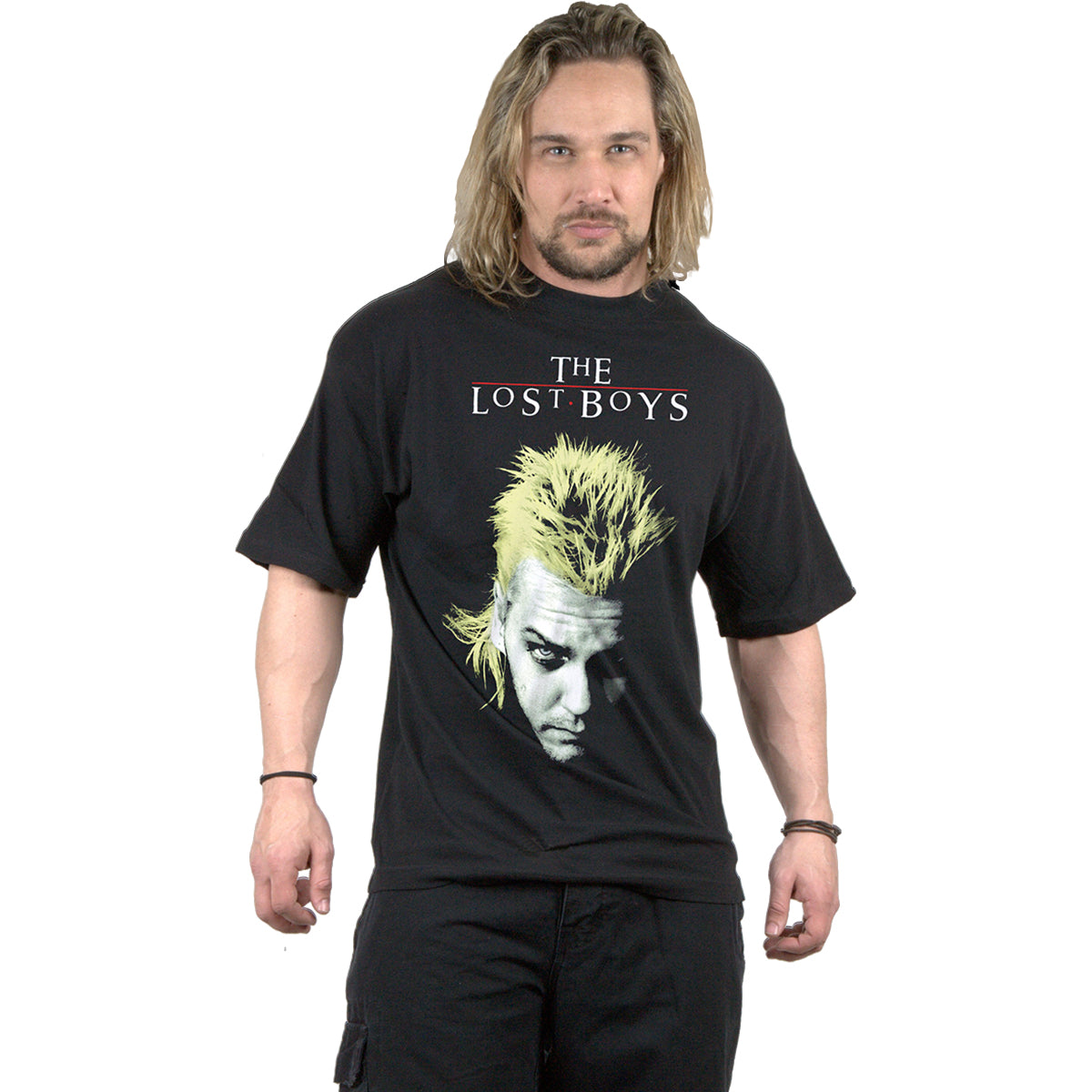 THE LOST BOYS - DAVID AND LOGO - Front Print T-Shirt Black
