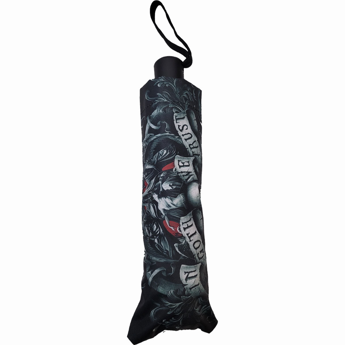 IN GOTH WE TRUST - Compact Travel Umbrella with Auto Open & Close