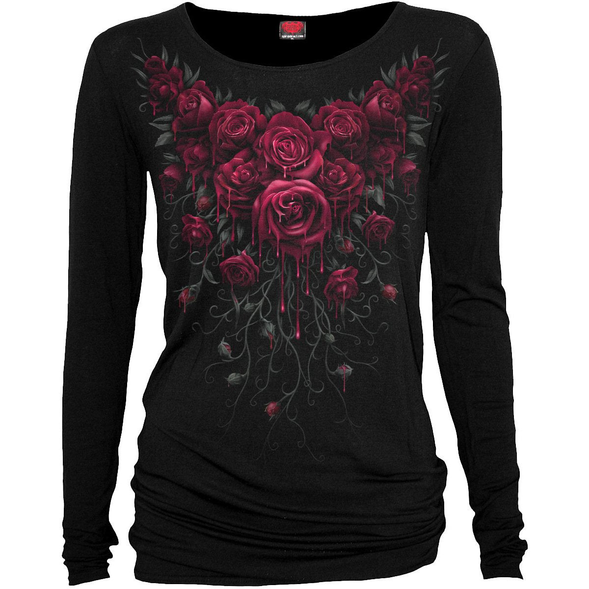 BLOOD ROSE - Baggy Top Black - Spiral USA
