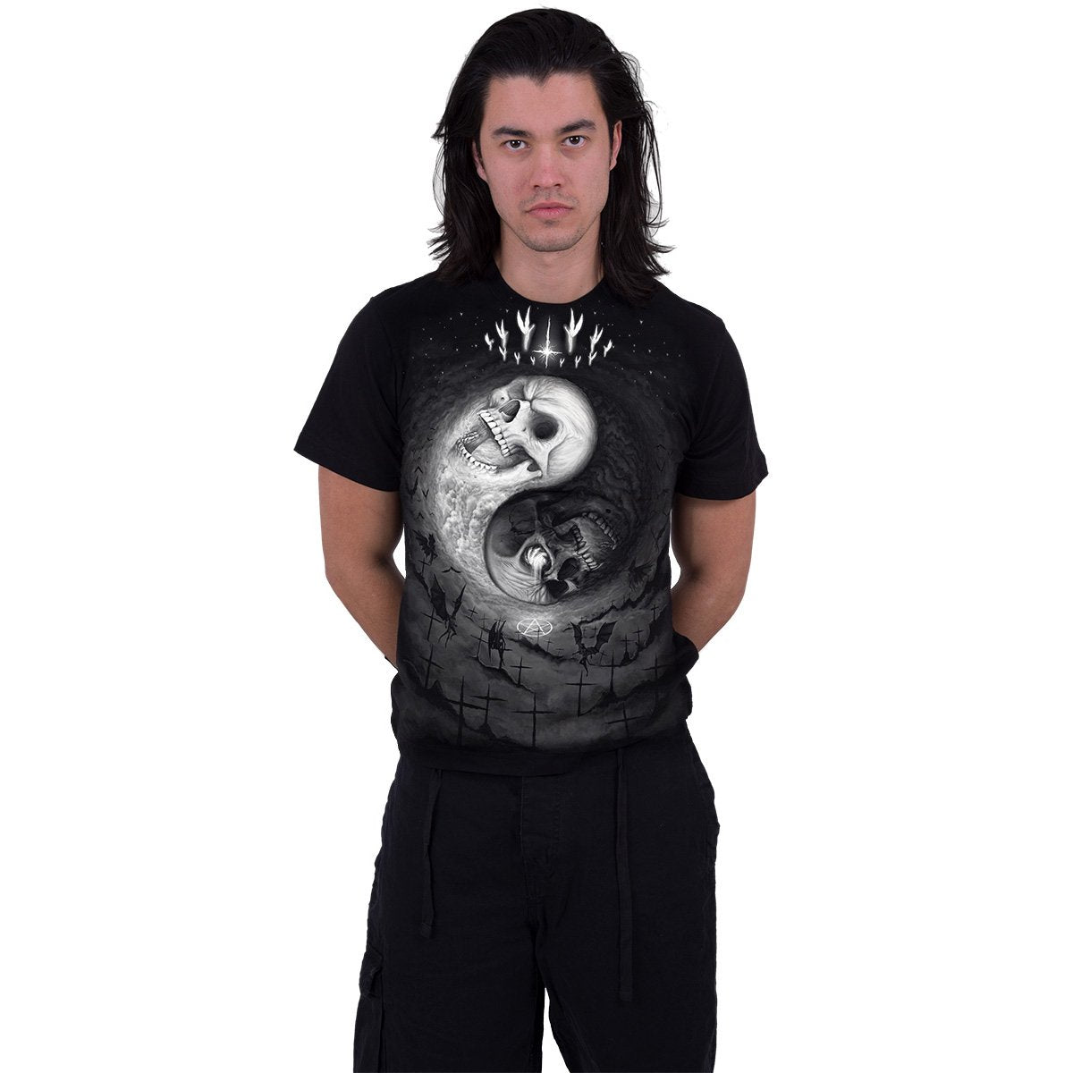 YIN YANG SKULLS - T-Shirt Black - Spiral USA