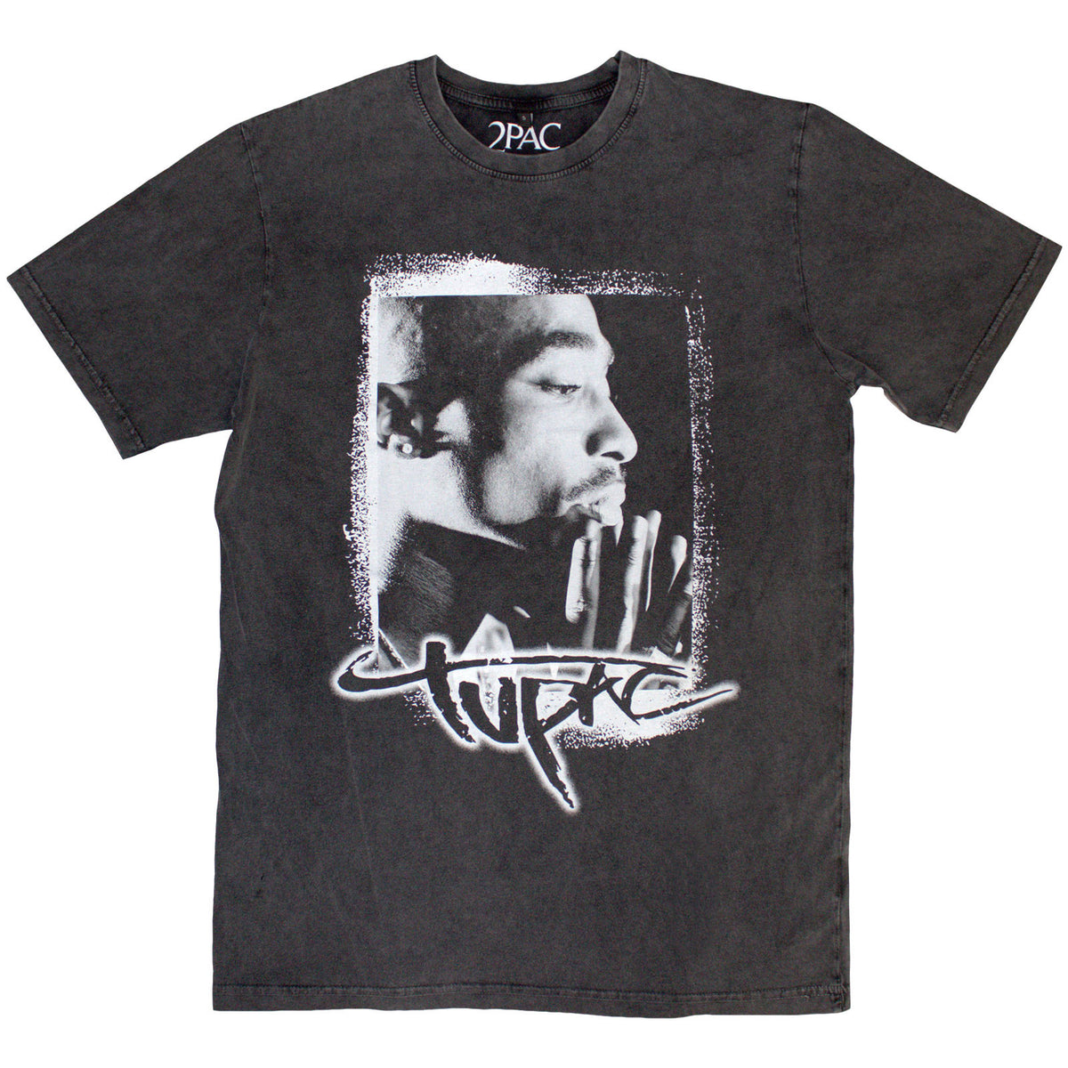 TUPAC - SPRAY PHOTO - Stone Wash T-Shirt Grey