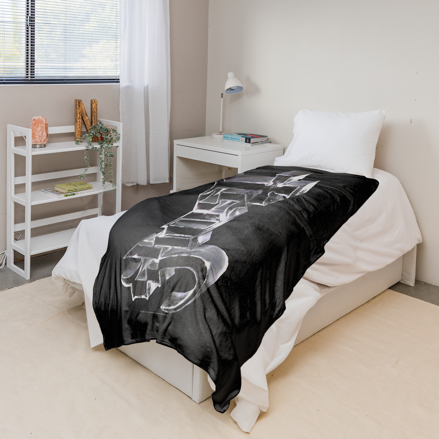 Rocksax Ghost Sherpa Fleece Blanket - Chrome Logo