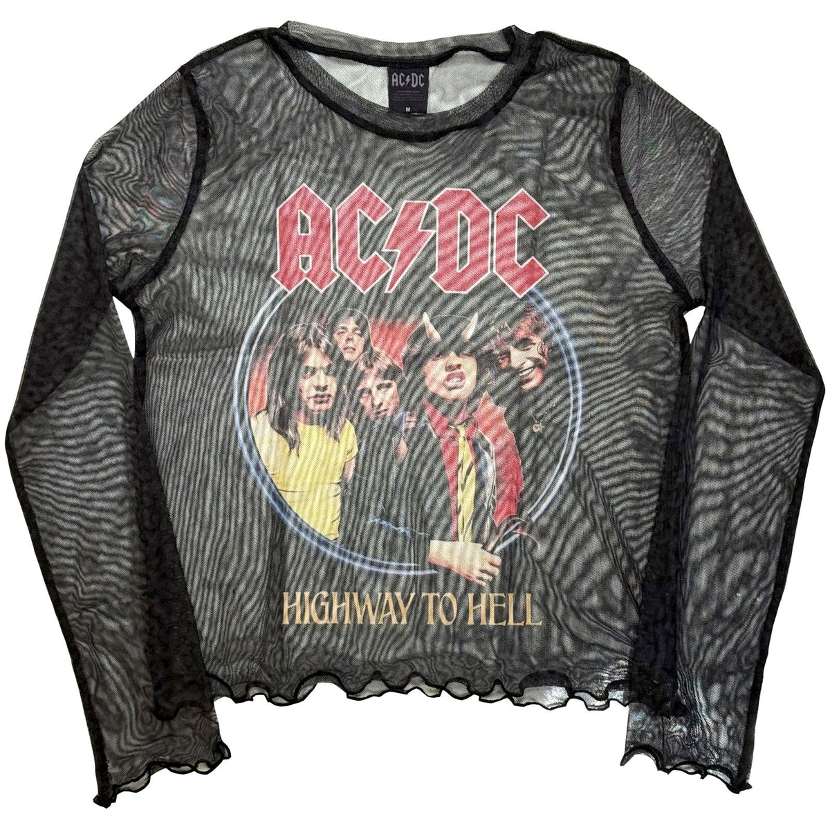 AC/DC - HIGHWAY TO HELL - Ladies Long Sleeve Crop Top Black