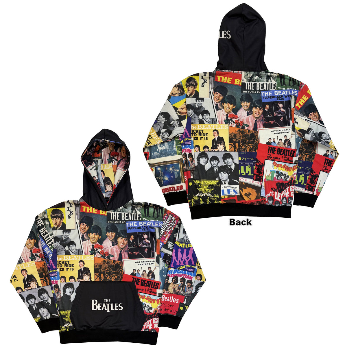THE BEATLES - SINGLE COVERS - Pullover Hoodie Black