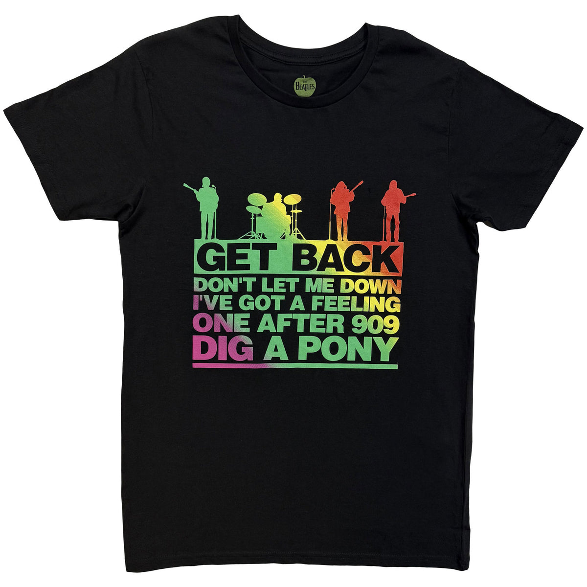 THE BEATLES - GET BACK GRADIENT - T-Shirt Black