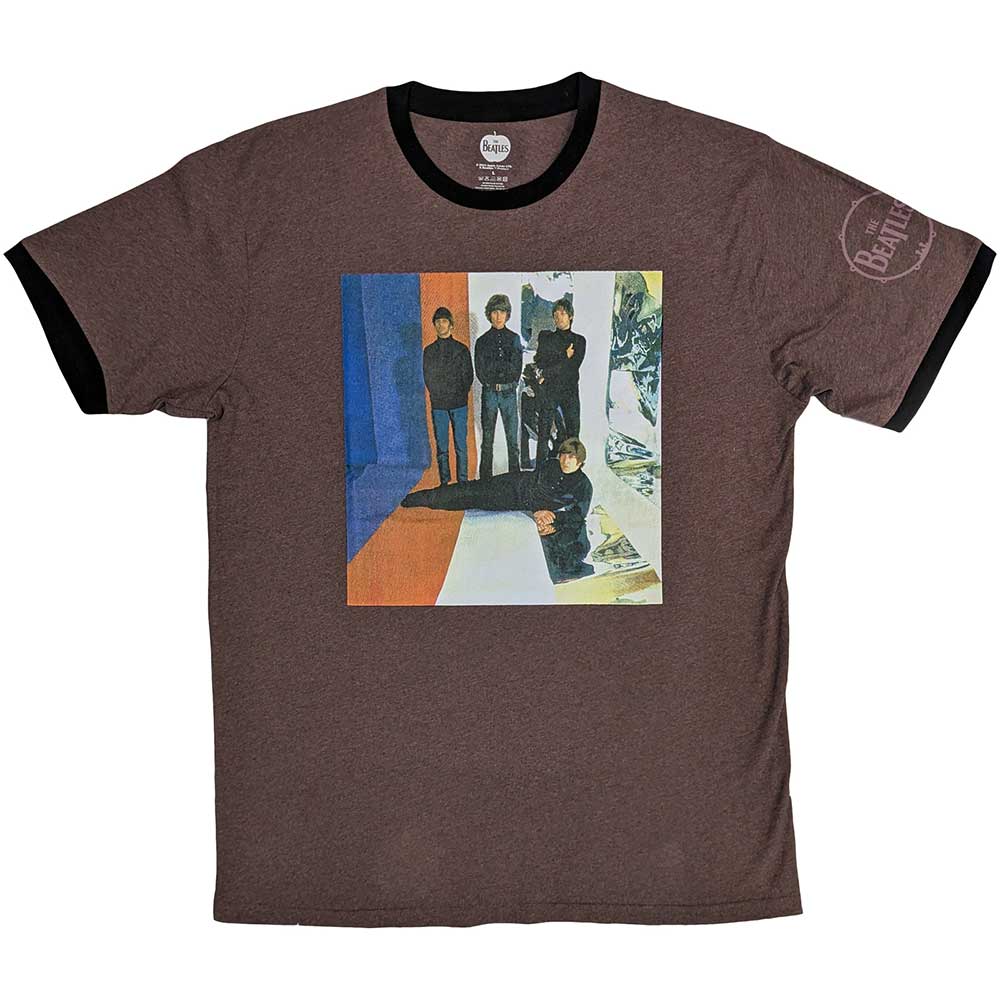 THE BEATLES - STRIPES - Ringer T-Shirt Red
