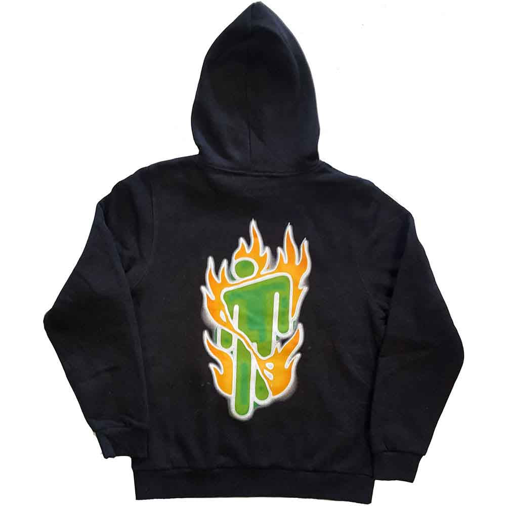 BILLIE EILISH - AIRBRUSH FLAMES BLOHSH - Pullover Hoodie Grey