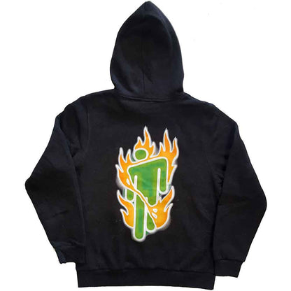 BILLIE EILISH - AIRBRUSH FLAMES BLOHSH - Pullover Hoodie Grey