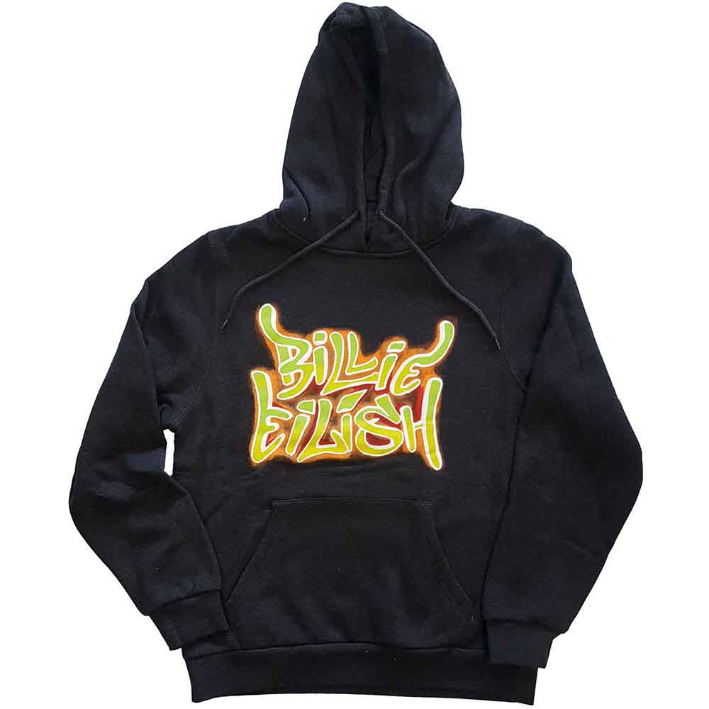 BILLIE EILISH - AIRBRUSH FLAMES BLOHSH - Pullover Hoodie Grey