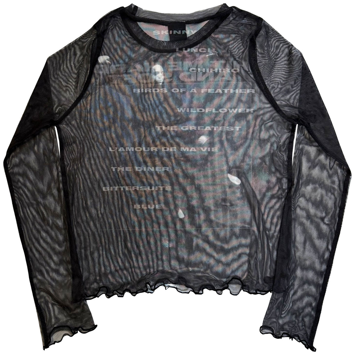 BILLIE EILISH - HMHAS TRACKLIST - Ladies Long Sleeve Crop Top Black