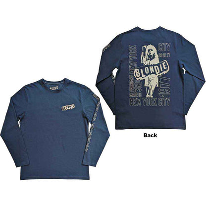 BLONDIE - NYC '77 - Long Sleeve T-Shirt Blue