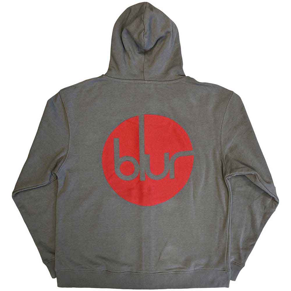 BLUR - CIRCLE LOGO - Zipped Hoodie Grey