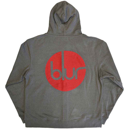 BLUR - CIRCLE LOGO - Zipped Hoodie Grey