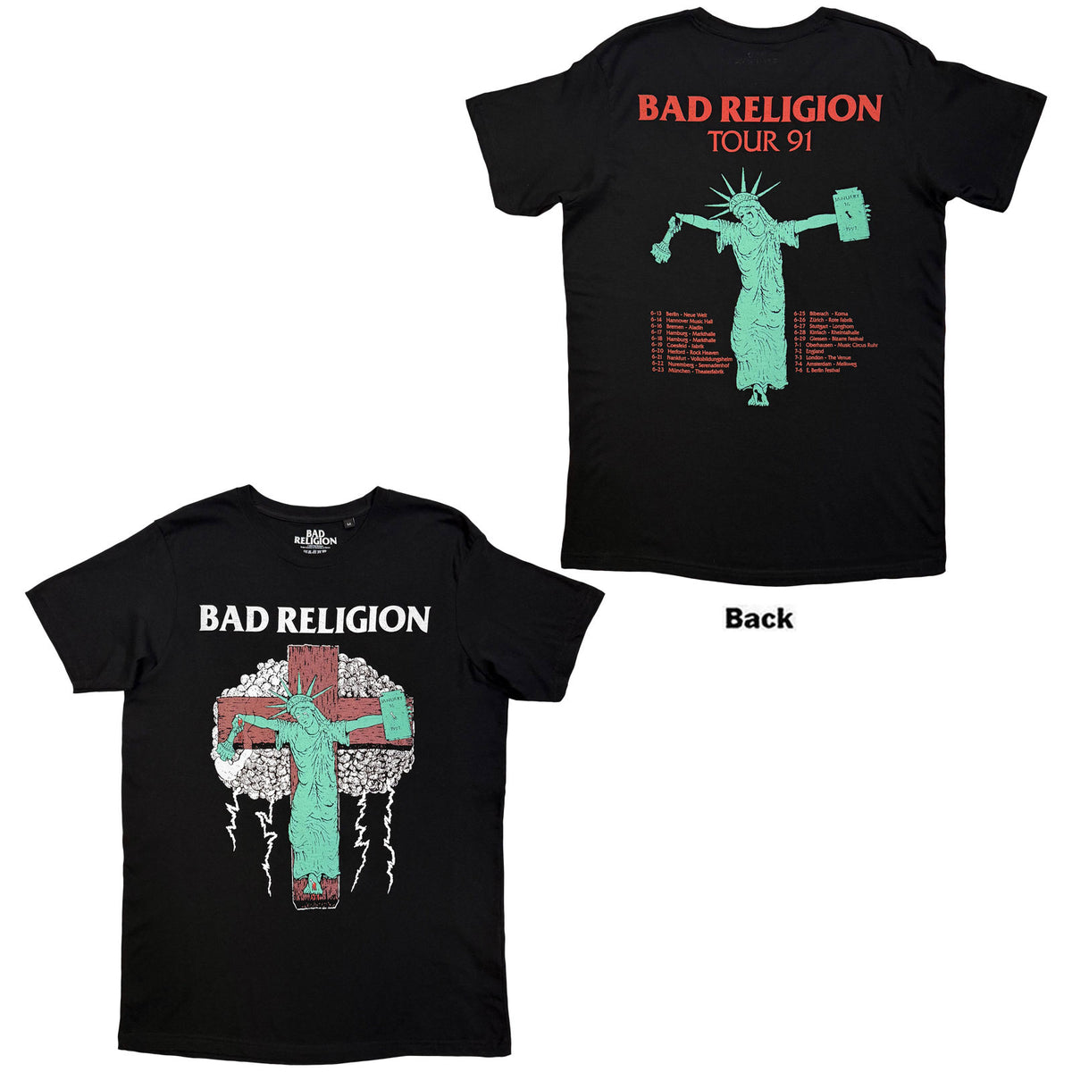 BAD RELIGION - LIBERTY '91 TOUR - T-Shirt Black
