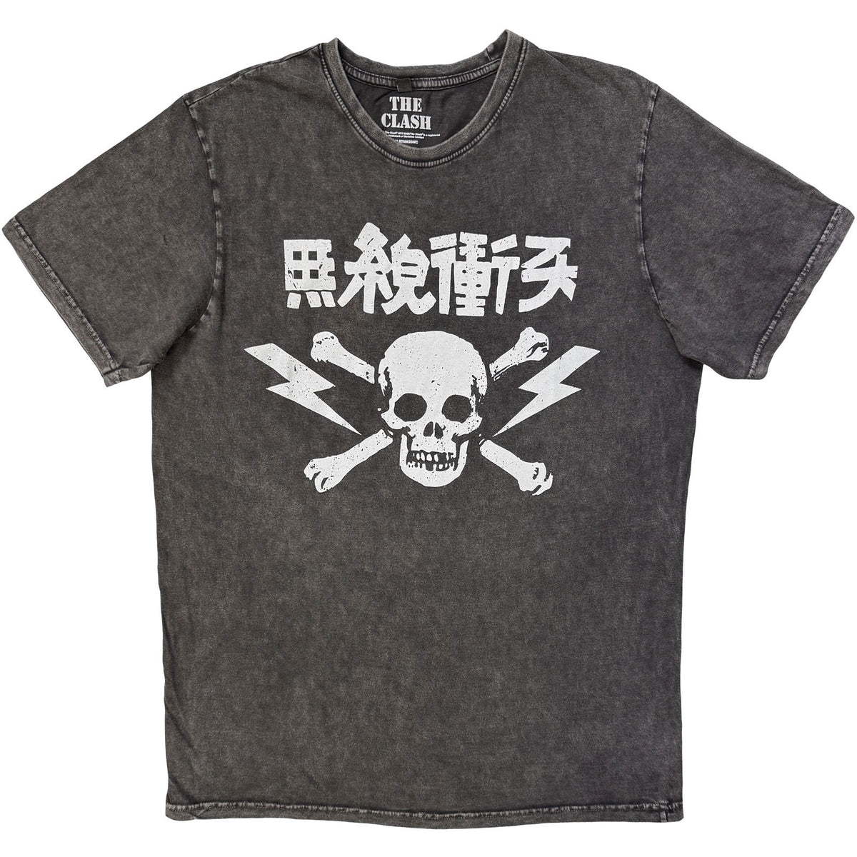 THE CLASH - JAPAN TEXT - Stone Wash T-Shirt Grey