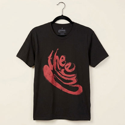 THE CURE - SWIRL LOGO - Carbon T-Shirt Black