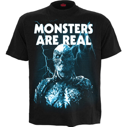 MONSTERS ARE REAL - Front Print T-Shirt Black
