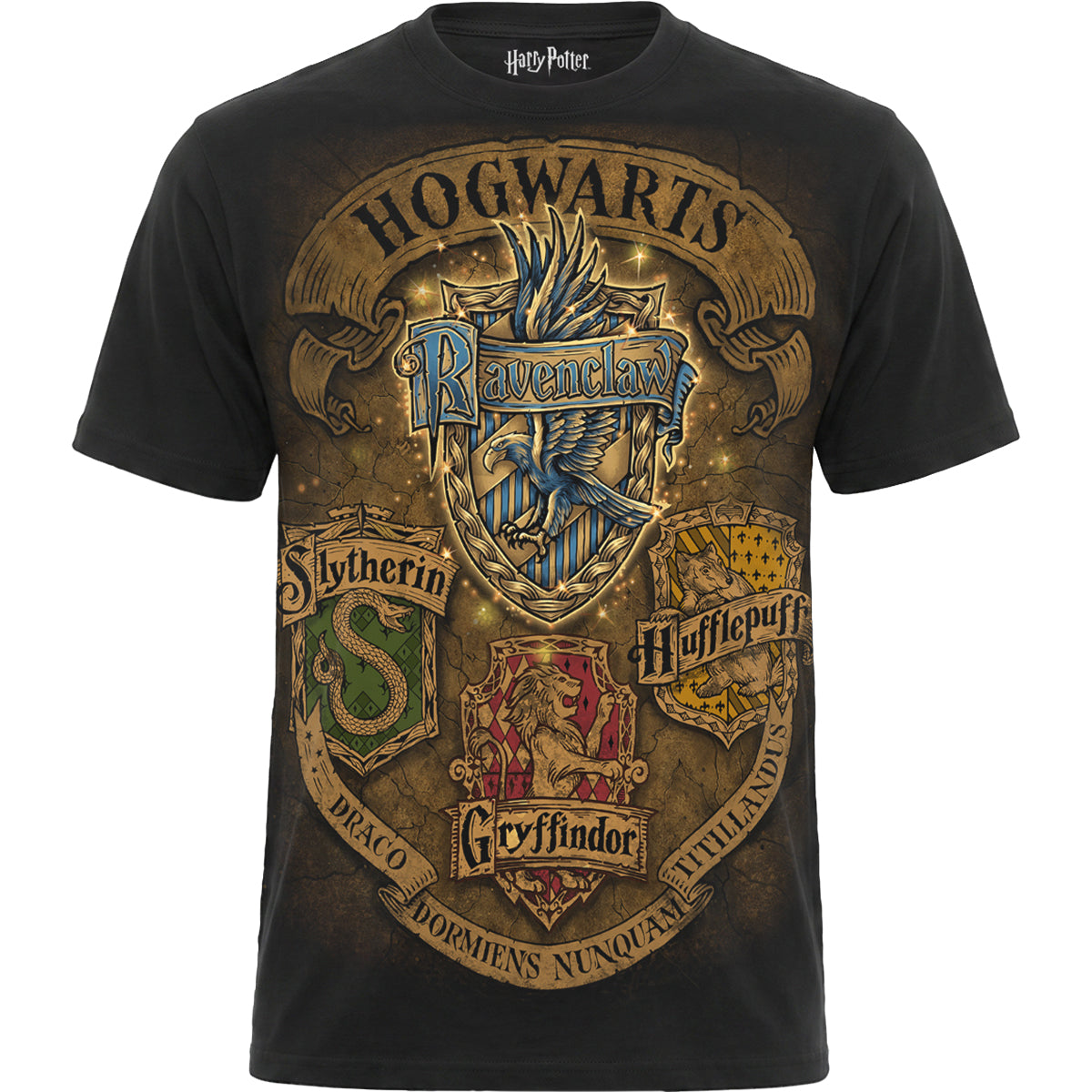 HARRY POTTER - RAVENCLAW CREST II - Front Print T-Shirt Black