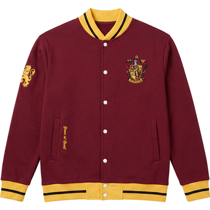 HARRY POTTER - GRYFFINDOR CREST SLOGAN - Baseball Jacket Dk Maroon Yellow Trim