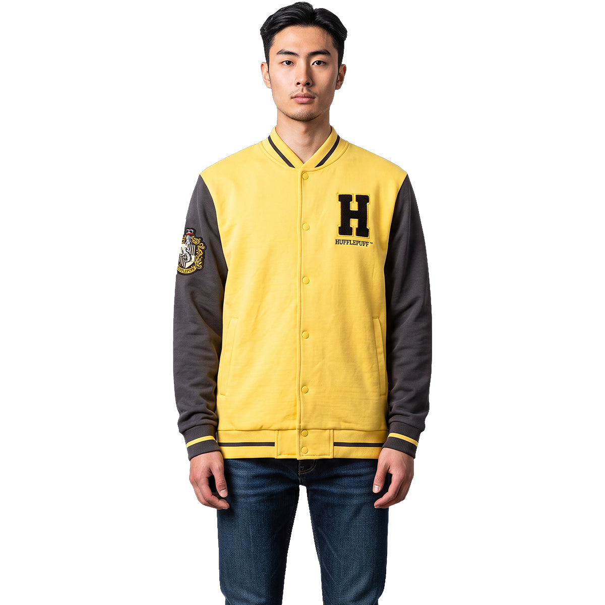HARRY POTTER - HUFFLEPUFF VARSITY - Baseball Jacket Dk Yellow Contrast Slvs B