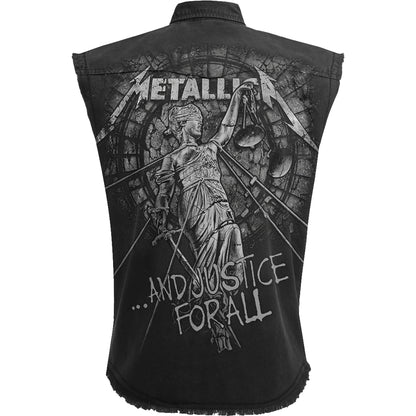 METALLICA - STONED JUSTICE - Sleeveless Stone Washed Worker Black