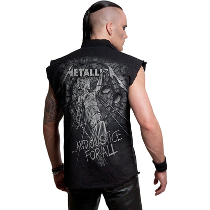 METALLICA - STONED JUSTICE - Sleeveless Stone Washed Worker Black
