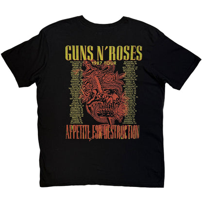 GUNS N' ROSES - SKELETON 1987 TOUR - T-Shirt Black