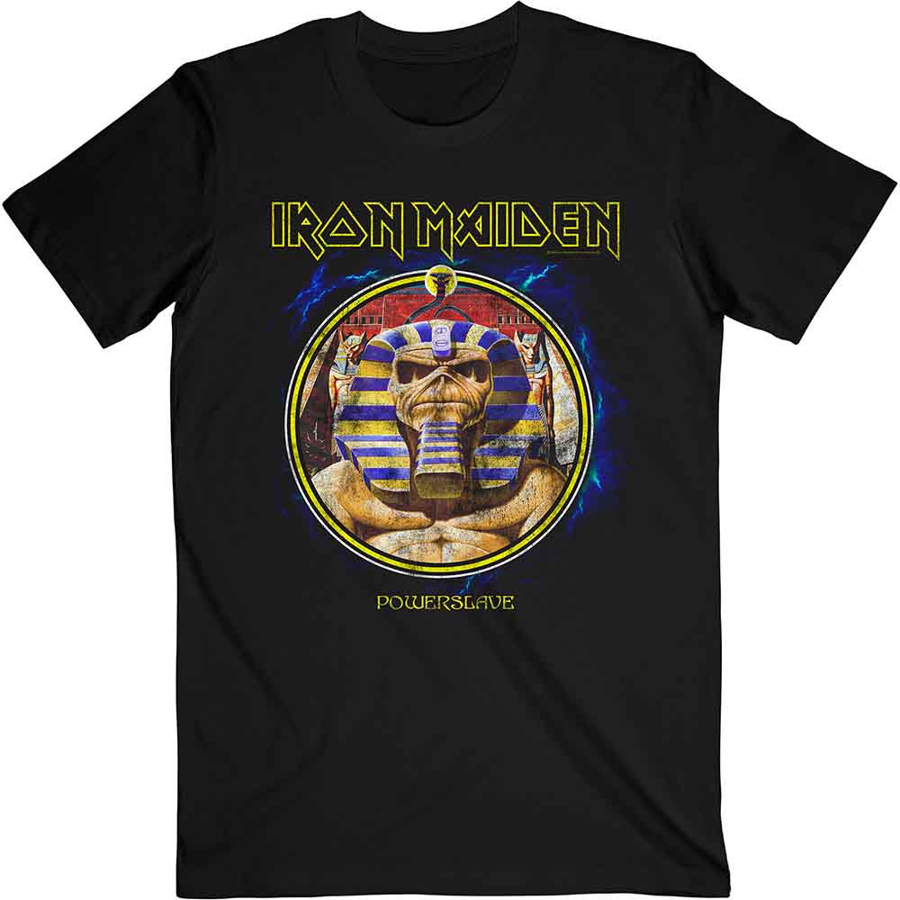 IRON MAIDEN - POWERSLAVE MUMMY CIRCLE - T-Shirt Black