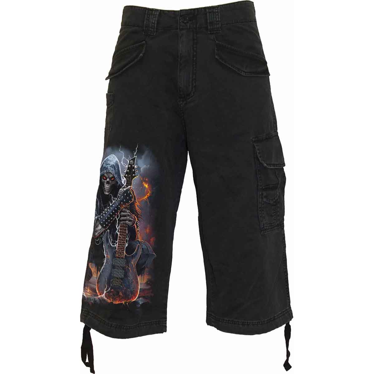 DEATH ROCKER - Vintage Cargo Shorts 3/4 Long Black