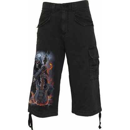DEATH ROCKER - Vintage Cargo Shorts 3/4 Long Black