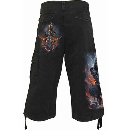 DEATH ROCKER - Vintage Cargo Shorts 3/4 Long Black