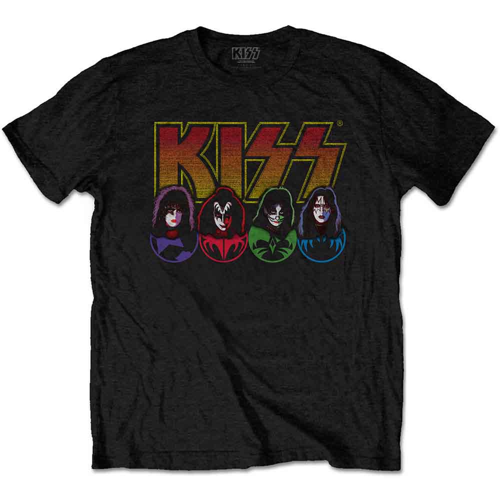 KISS - LOGO, FACES & ICONS - T-Shirt Black