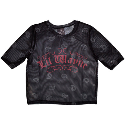 LIL WAYNE - SCRIPT LOGO - Ladies Crop Top Black