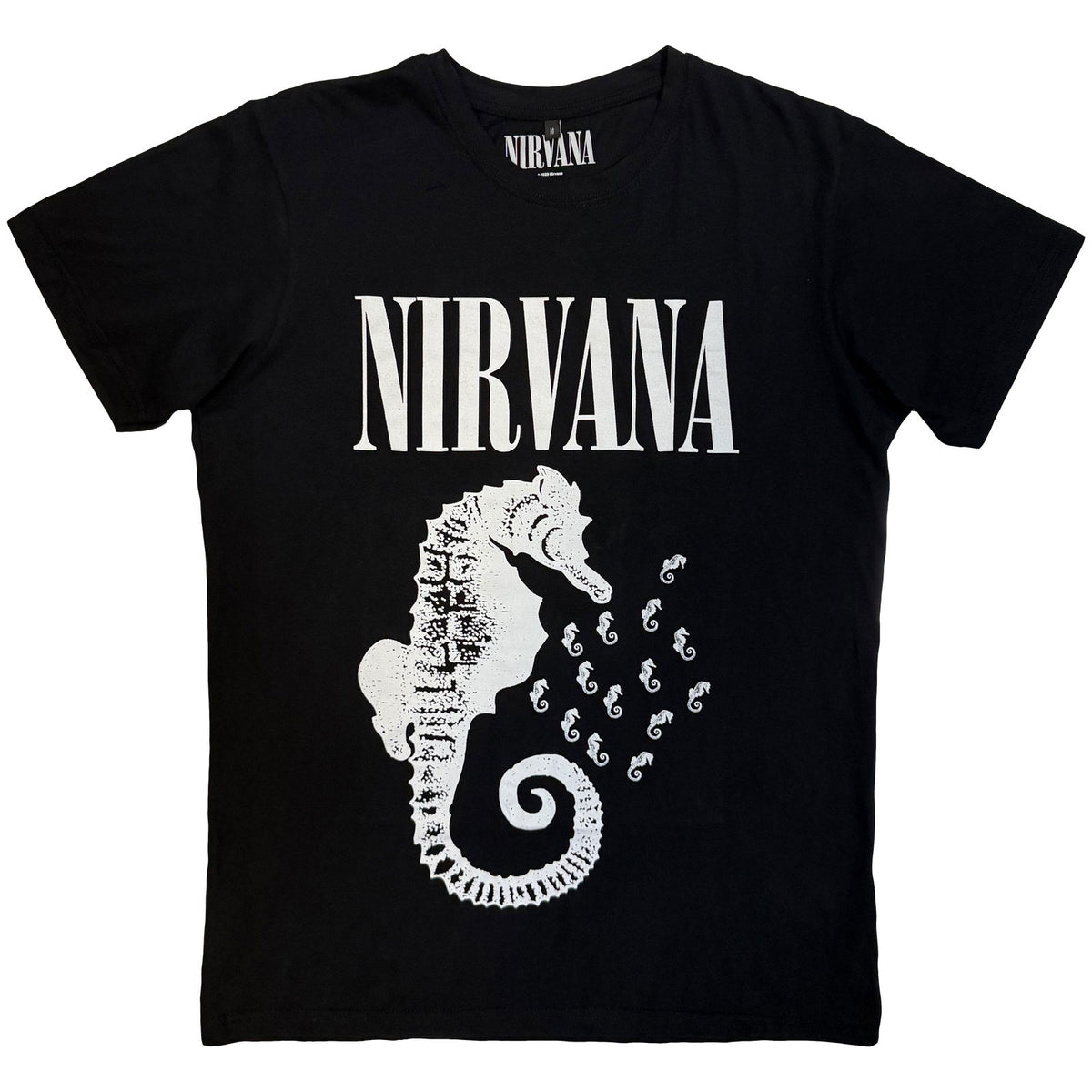 NIRVANA - SEAHORSE & LOGO MONO - Carbon T-Shirt Black