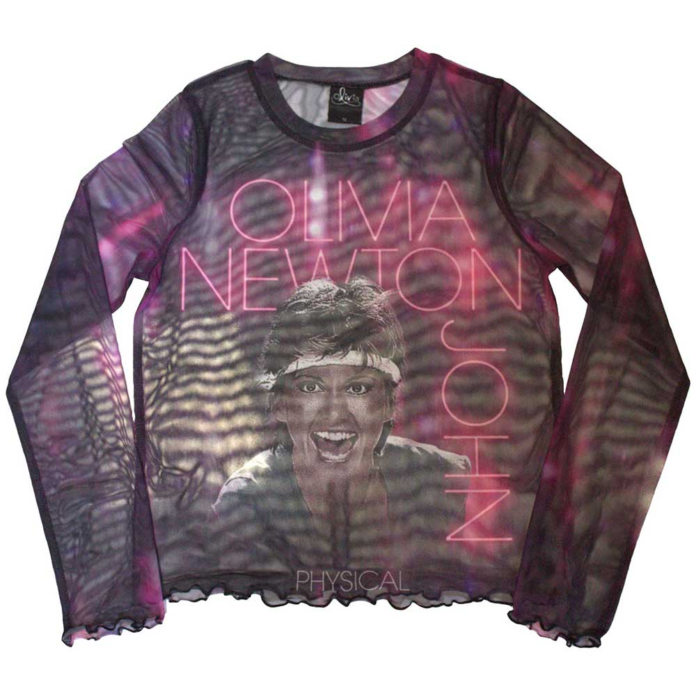 OLIVIA NEWTON-JOHN - PHYSICAL - Ladies Long Sleeve Crop Top Purple