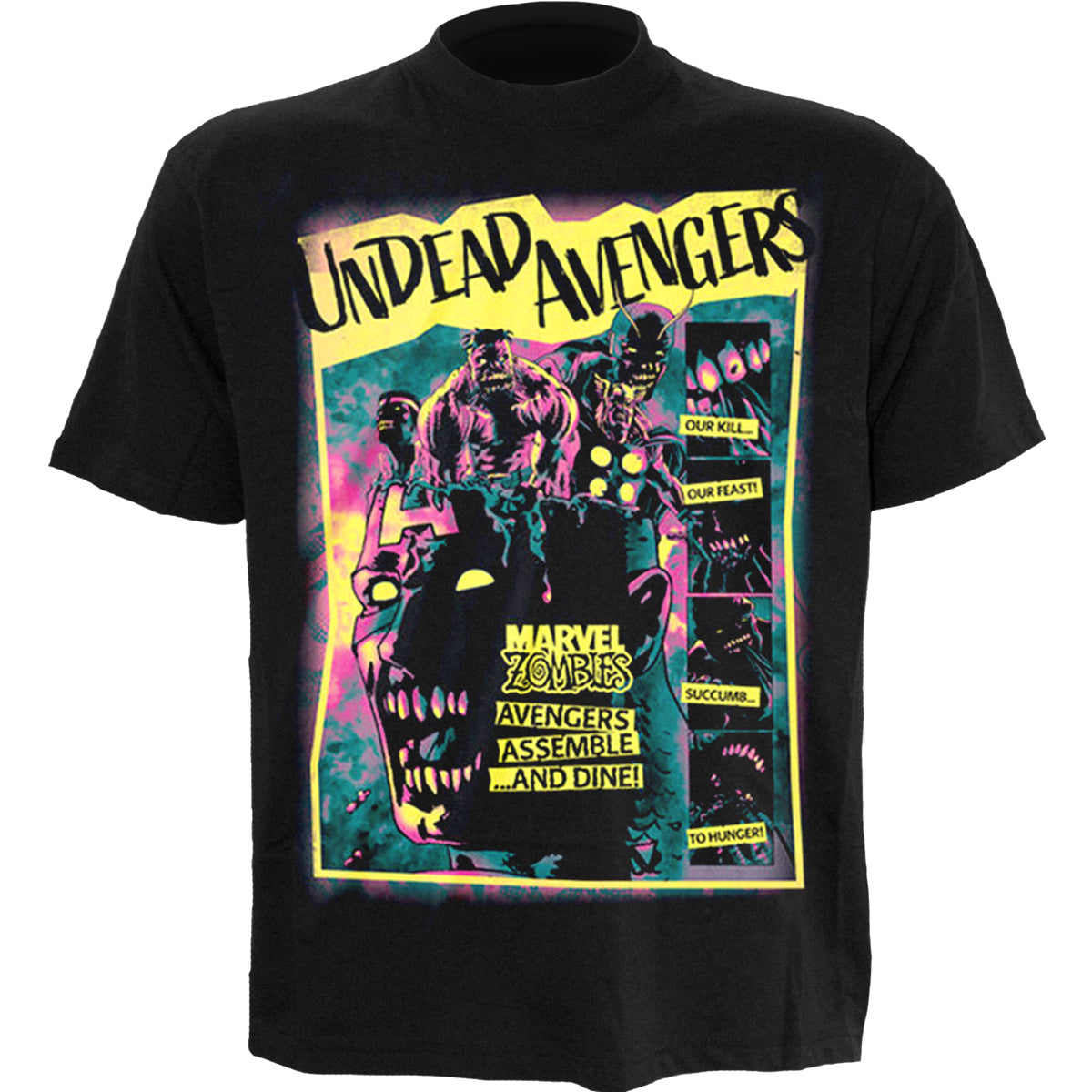 MARVEL ZOMBIES - UNDEAD AVENGERS - Front Print T-Shirt Black