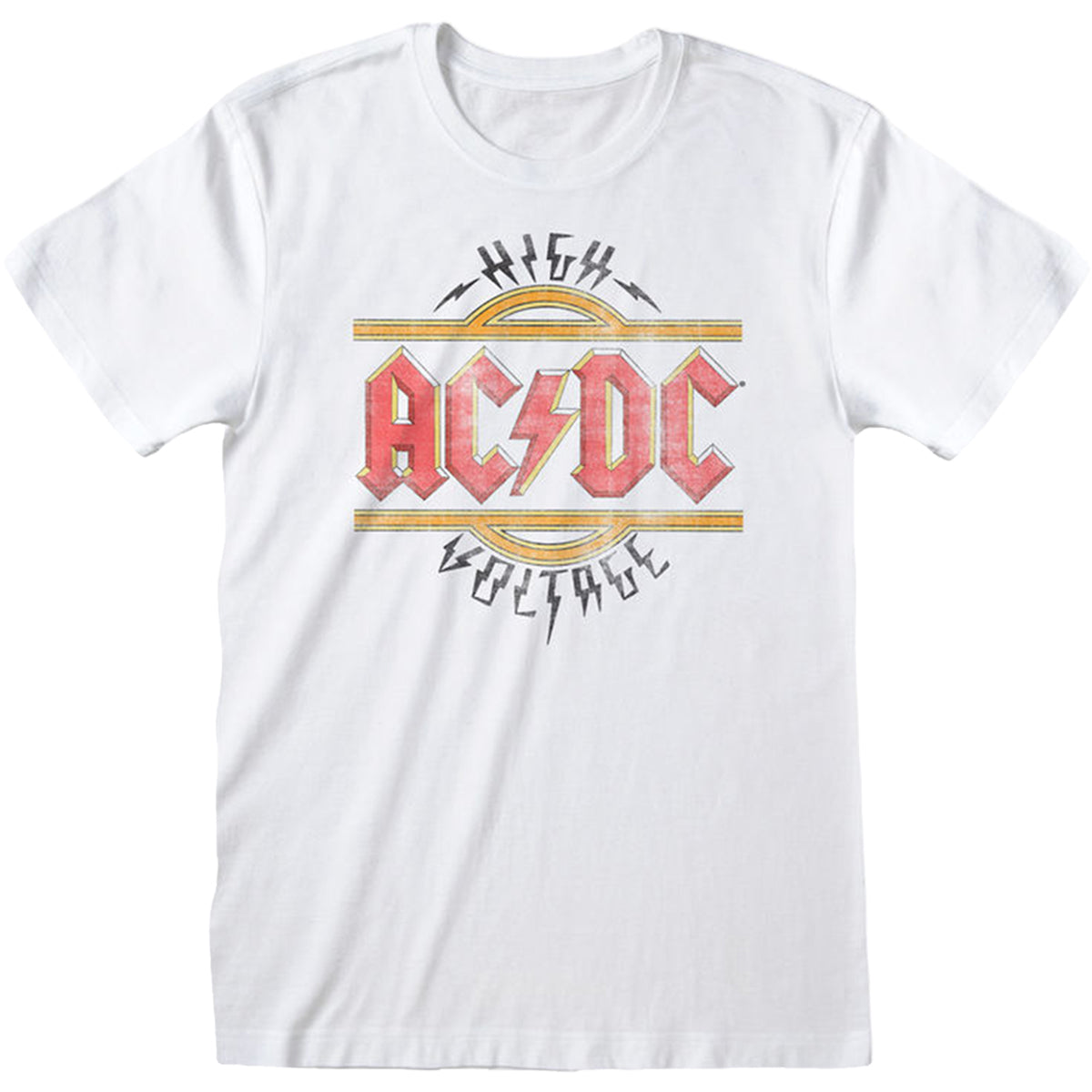 AC/DC - VINTAGE HIGH VOLTAGE - T-SHIRT - Front Print T-Shirt White