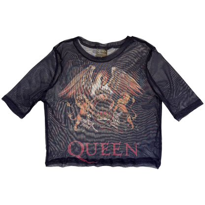 QUEEN - CLASSIC CREST - Ladies Crop Top Navy