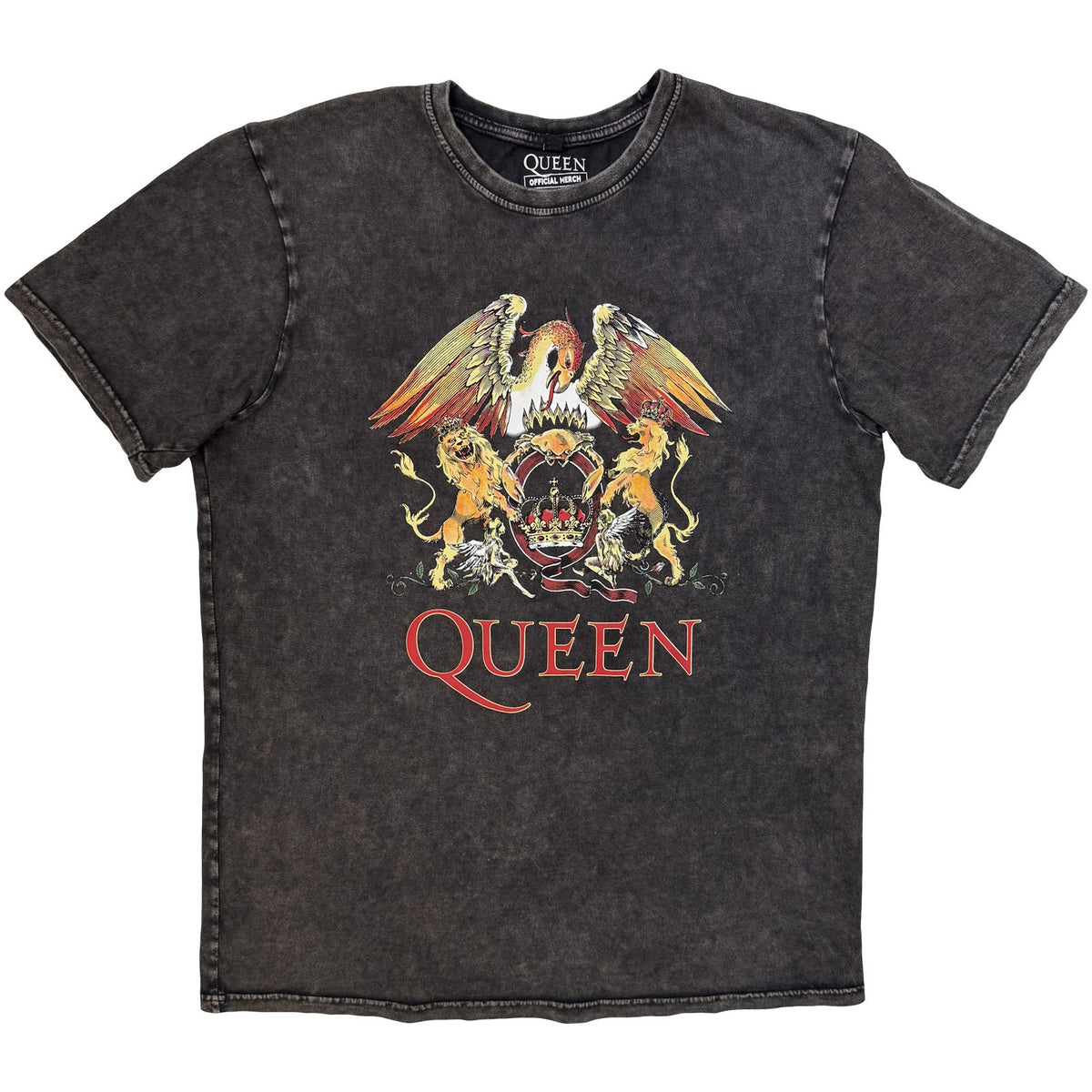 QUEEN - CLASSIC CREST - Stone Wash T-Shirt Grey