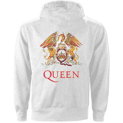QUEEN - CLASSIC CREST - Ladies Zipped Hoodie White