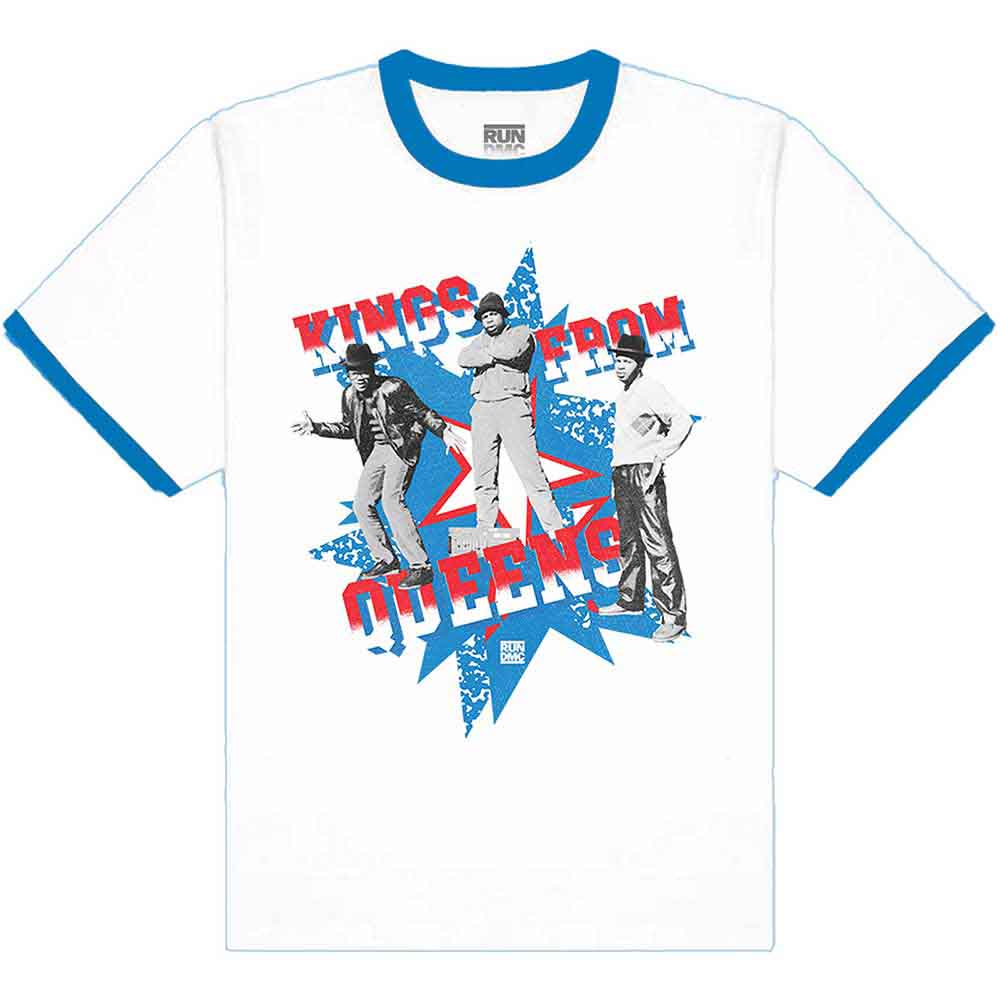 RUN DMC - KINGS FROM QUEENS - Ringer T-Shirt Blue