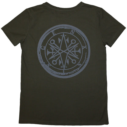 BRING ME THE HORIZON - METAL LOGO GENXSIS - Ladies T-Shirt Green (Back Print)